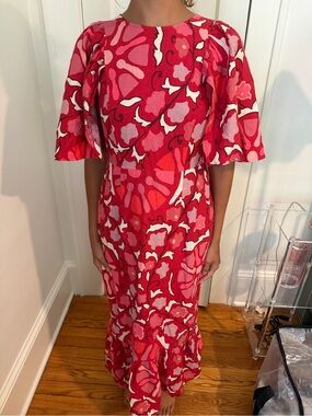 Rhode for Target Red Floral V-Neck Dress
